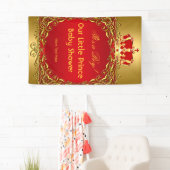 Prince Royal Gold Red Crown Baby shower Boy Spandoek (Insitu)