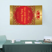 Prince Royal Gold Red Crown Baby shower Boy Spandoek (Beurs)