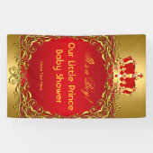Prince Royal Gold Red Crown Baby shower Boy Spandoek (Horizontaal)