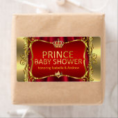 Prince Royal Red Baby shower Gold Boy Etiket (Insitu)