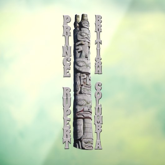 Prince Rupert Decal Canada Totem Pole Window Cling (Vel 3)