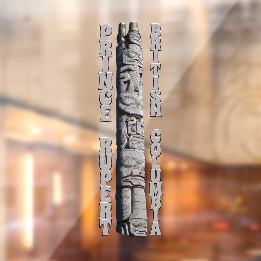 Prince Rupert Decal Canada Totem Pole Window Cling (Vel 2)