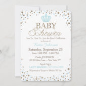 Prince Silver Glitter Sprinkle Baby shower Kaart (Voorkant)