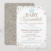 Prince Silver Glitter Sprinkle Baby shower Kaart (Voorkant / Achterkant)