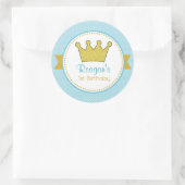 Prince Stickers - Glitter Gold Crown in Blue (Tas)