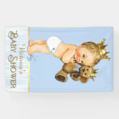 Prince Teddy Beer Baby Shower Spandoek (Horizontaal)