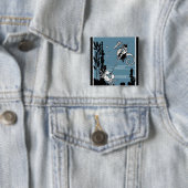 Prince & The Seahorse Vierkante Button 5,1 Cm (In situ)