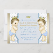 Prince Twin Boy Baby shower Kaart (Achterkant)