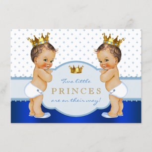 Prince Twin Jongens Baby Shower Kaart