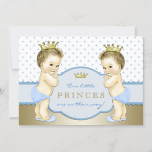 Prince Twin Jongens Baby Shower Kaart