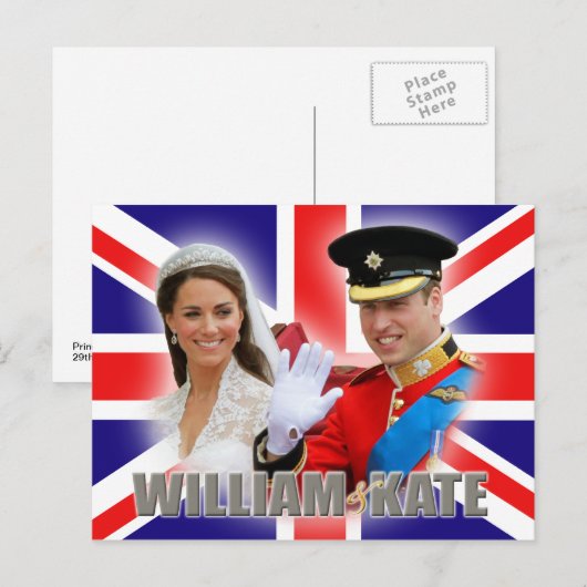 Prince William & Catherine Briefkaart (Voorkant / Achterkant)