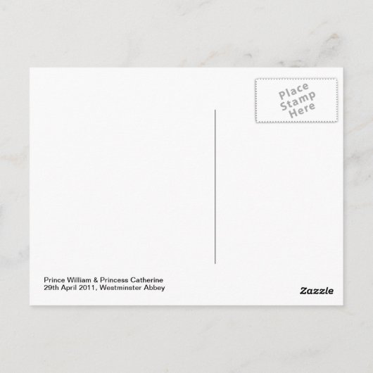 Prince William & Catherine Briefkaart (Achterkant)