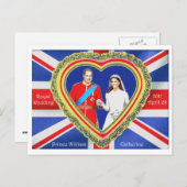 Prince William en Catherine Royal Wedding Briefkaart (Voorkant / Achterkant)