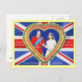 Prince William en Catherine Royal Wedding Briefkaart (Voorkant / Achterkant)