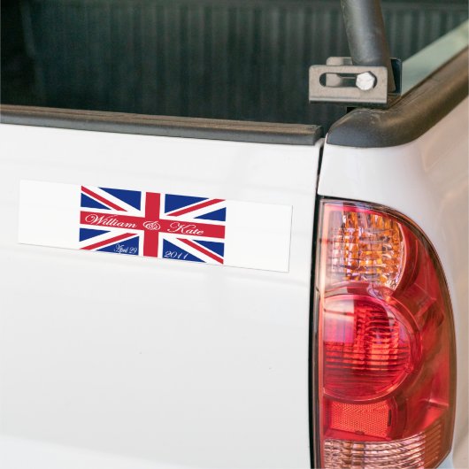 Prince William en Kate Bumpersticker (Op Truck)