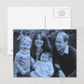 Prince William family Dec 2015 blauw monochroom Briefkaart (Voorkant / Achterkant)