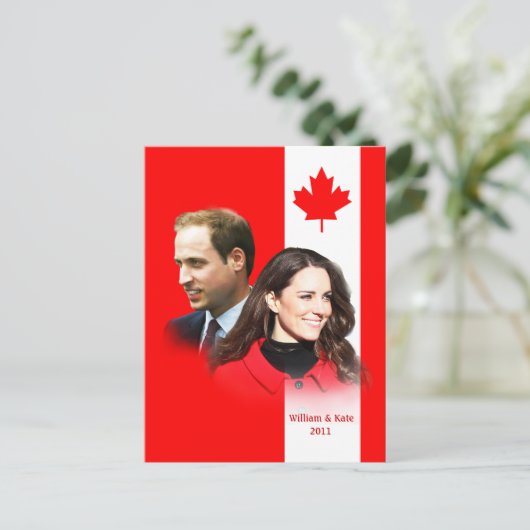 Prince William - Kate Middleton Canada Briefkaart (Staand voorkant)