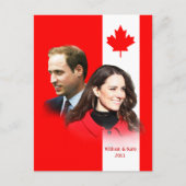 Prince William - Kate Middleton Canada Briefkaart (Voorkant)