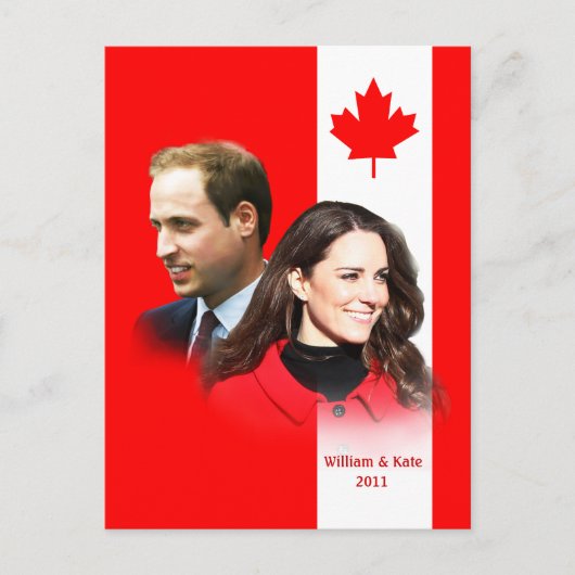 Prince William - Kate Middleton Canada Briefkaart (Voorkant)