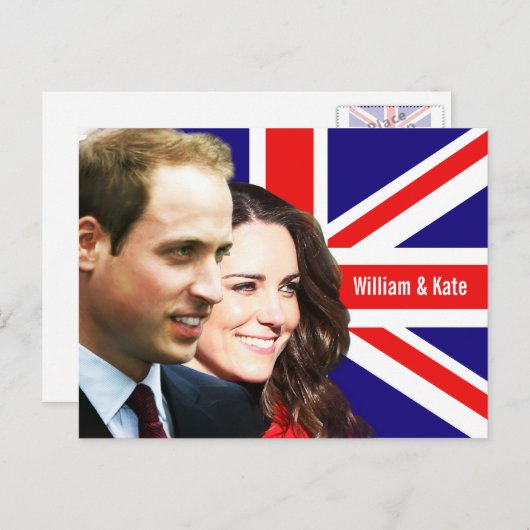 Prince William & Kate Postcard Briefkaart (Voorkant / Achterkant)
