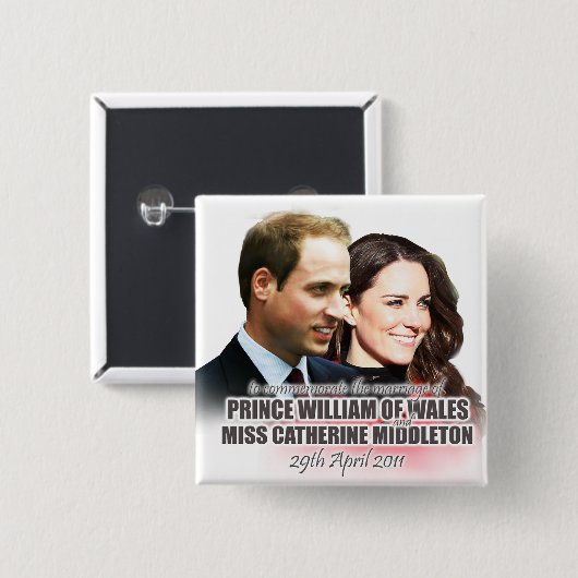 Prince William & Kate Royal Wedding Button (Voorkant /achterkant)