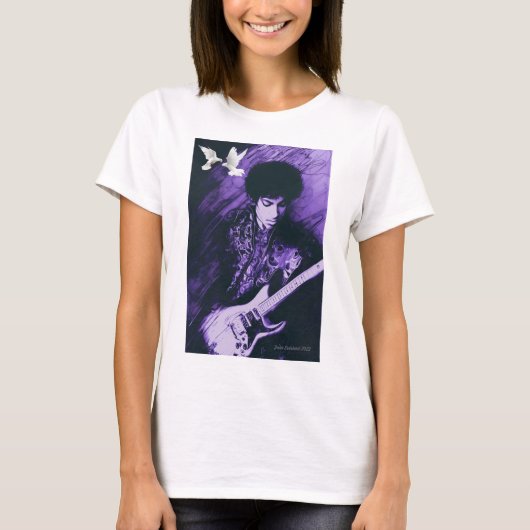 Prince with Doves Digital Art Tshirt van Julie (Voorkant)