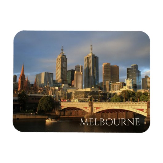 Princes Bridge, Yarra River, Melbourne Silhouet Magneet (Horizontaal)