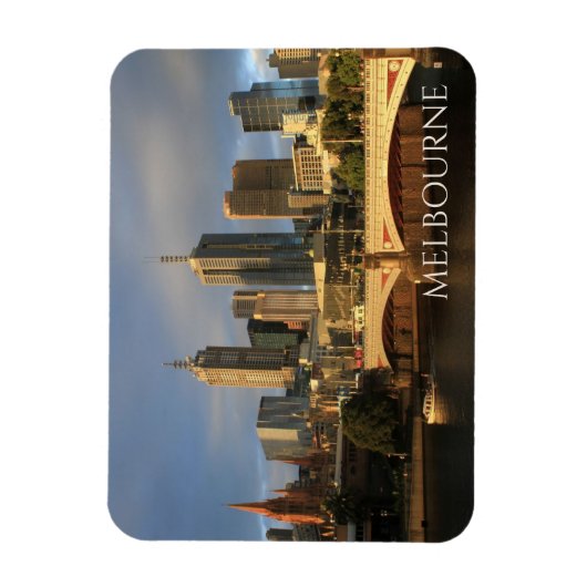 Princes Bridge, Yarra River, Melbourne Silhouet Magneet (Verticaal)
