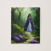 Princes lopen door betoverend bos legpuzzel (Verticaal)