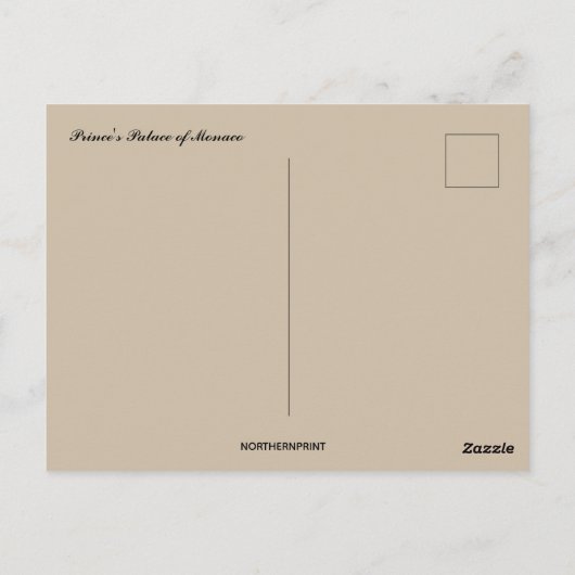 Princes Palace of Monaco Briefkaart (Achterkant)