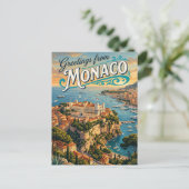 Prince's Palace van Monaco Monaco Briefkaart (Staand voorkant)