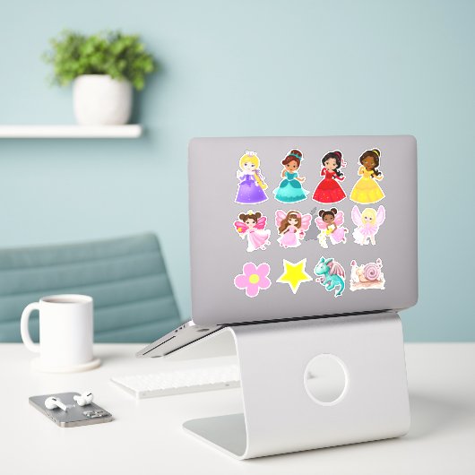 Princes Party set Sticker (Laptop op bureau)