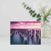 Princes Pier Melbourne Australia Paarse Sunset Briefkaart (Staand voorkant)