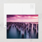 Princes Pier Melbourne Australia Paarse Sunset Briefkaart (Voorkant / Achterkant)