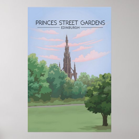 Princes Street Gardens Edinburgh Reisposter Poster (Voorkant)
