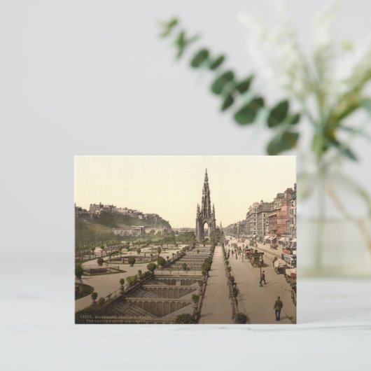Princes Street, het Castle en Scott Monument Briefkaart (Staand voorkant)