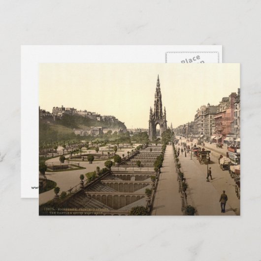 Princes Street, het Castle en Scott Monument Briefkaart (Voorkant / Achterkant)