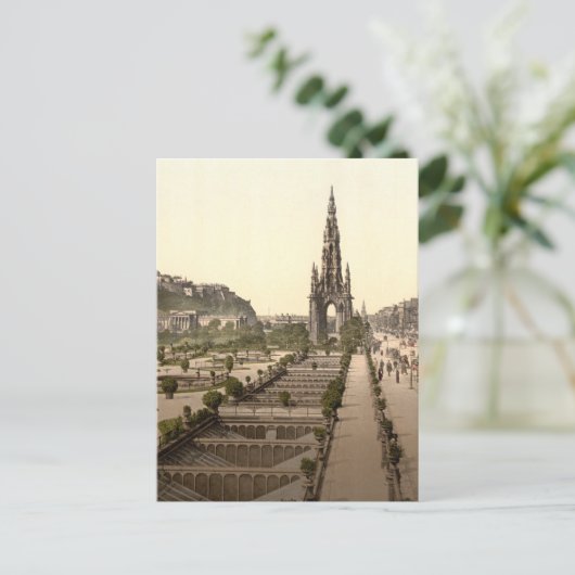 Princes Street, het Castle en Scott Monument Briefkaart (Staand voorkant)