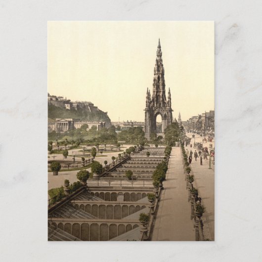 Princes Street, het Castle en Scott Monument Briefkaart (Voorkant)