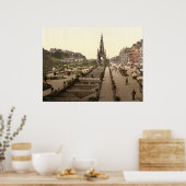 Princes Street, het Castle en Scott Monument Poster (Keuken)