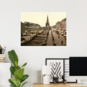 Princes Street, het Castle en Scott Monument Poster (Thuiskantoor)