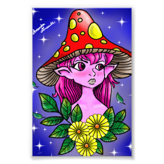 Princesa cogumelo  foto afdruk