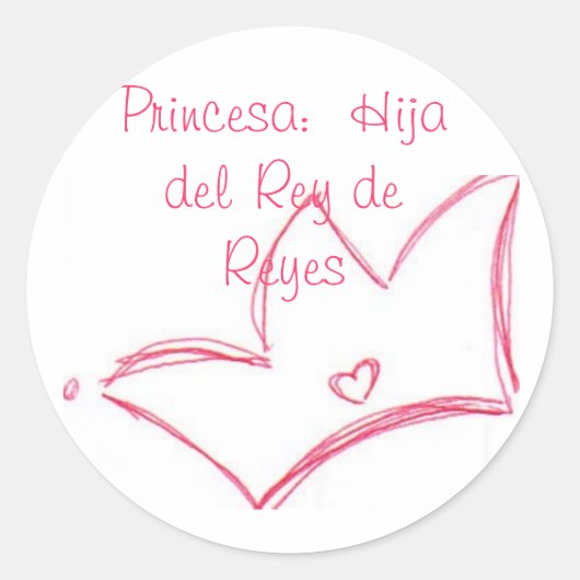 Princesa: Hija del Rey de Reyes Ronde Sticker (Voorkant)