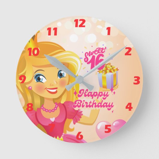 Princess 16th Birthday  Ronde Klok (Voorkant)