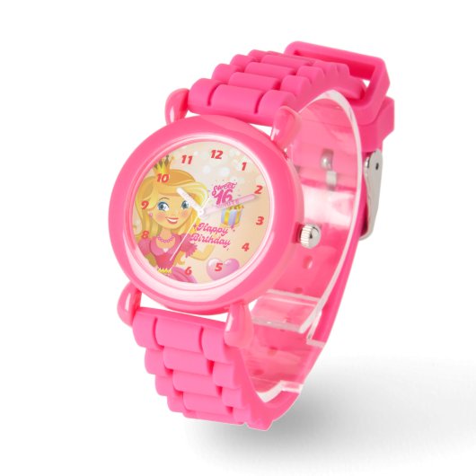 Princess 16th Birthday Sleutelhanger Horloge (Hoek)