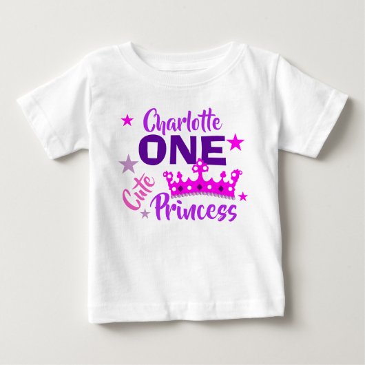 Princess 1st Birthday Girls Cute Personalized (Voorkant)