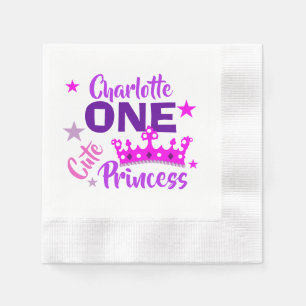 Princess 1st Birthday Girls Cute Personalized Servetten
