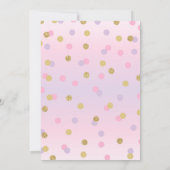 Princess 1st Birthday Invitation roze Paars Gold Kaart (Achterkant)