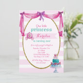 Princess 1st Birthday Party Invitation Kaart (Staand voorkant)