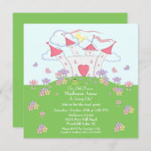 Princess 1st Birthday Party Invitation Kaart (Voorkant / Achterkant)